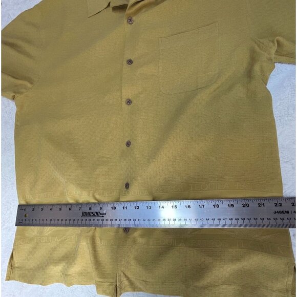 The Patron Tequila Collection Men's Camp Shirt Short Sleeve Silk Medium Gold - Picture 6 of 7